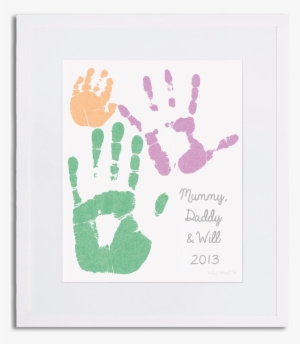 Mummy, Daddy & Child Handprint Wall Art - Mummy Daddy Baby Handprint