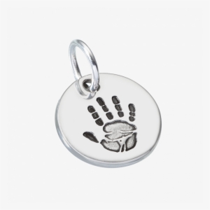 Handprint Charm - Hand On Heart Jewellery Round Handprint Or Footprint
