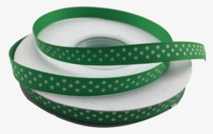Green And White Polka Dots Grosgrain 3/8" - Belt
