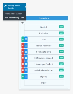 Price Table Builder Rows - Price
