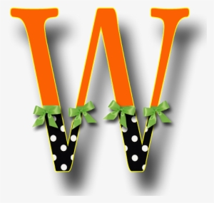 Orange Polka Dot Letters - Letter