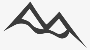 Mountain Range Silhouette Clip Art - Black And White Skier