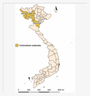 Map Of Trichinellosis Outbreaks In Vietnam - Map
