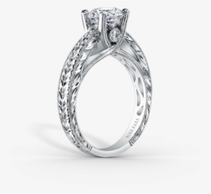 Stella 18k White Gold Engagement Ring - Filigree Engagement Rings Delicate