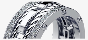 Men's Diamond Wedding Bands - Men's 14k Yellow Gold Wedding Band With 1.05 Ct White