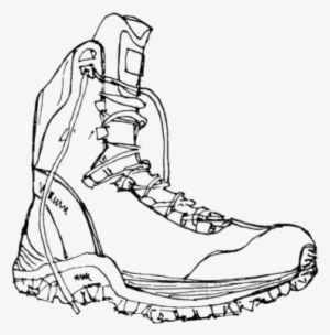 Black Line Drawing Of A Hiking Boot - Hiking Boot