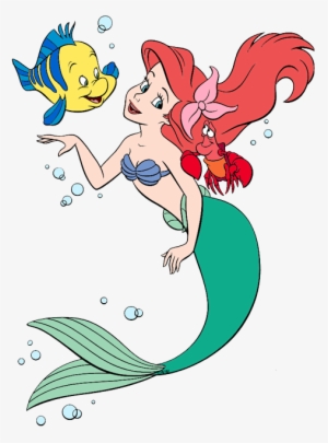 Ariel, Flounder, Sebastian - Disney Princesses As Mermaids