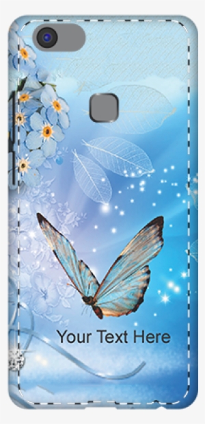 Vivo V7 Plus Blue Butterfly Mobile Cover - Lenovo K8 Note Fancy Back Cover