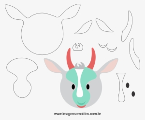 Molde De Fazendinha Para Feltro, Eva E Artesanato - Molde De Bode Em Eva