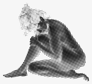 Raster Graphics Woman Drawing Halftone Girl