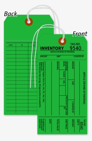 1-part Green Cardstock Tag With String - Diagram