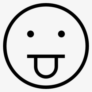 Stuck Out Tongue Emoticon Face Outline Vector - Happiness Vector Icon Png