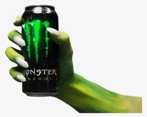 Image Of Monster Arm Holding A Can Of Monster Energy - Hand Holding Monster Energy