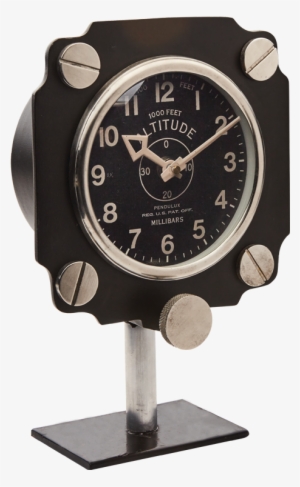 Altimeter Mantel Clock Black - Pendulux Altimeter Retro Aluminium Mantle Clock In