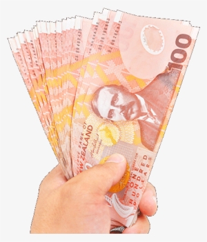 Hand Holding Money - Nz 100 Dollar Note