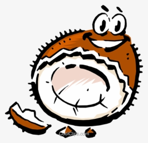 Cartoon Coconut Royalty Free Vector Clip Art Illustration - Noix De Coco Gif