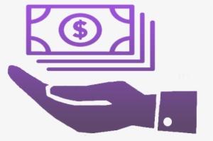 Hand And Money - Black And White Dollar Bills Clip Art