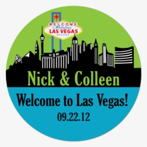 Las Vegas Skyline Personalized Sticker - Welcome To Las Vegas Sign