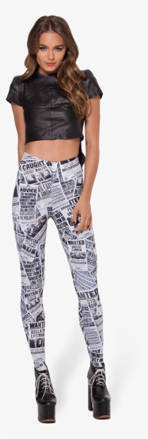 English Newspapers Sexy Leggings, Womens Leggings, - Trousers