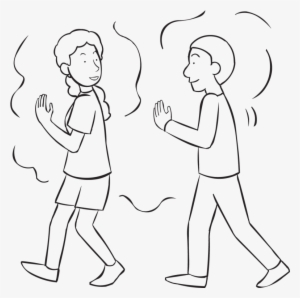 Back Two People Moving Quickly In A Fast Tag And Pe - Line Art