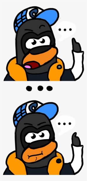 Speechless Fuzzy Meme - Meme Club Penguin Art