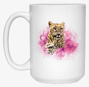 Jade Leopard Watercolor Pink Mug