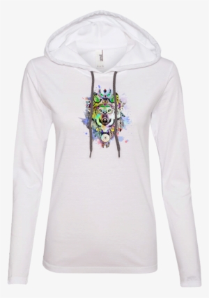 Watercolor Wolf T-shirt Hoodie - Hoodie