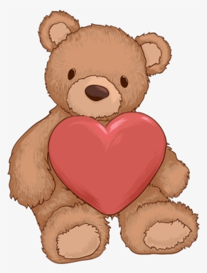 Teddy Bear With Heart Png Clip Art Image - Grazie Per Gli Auguri Di Natale