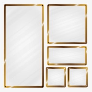 Golden Metallic Frame Glass Effect, Frame, Gold, Metal - Green Metallic Frame