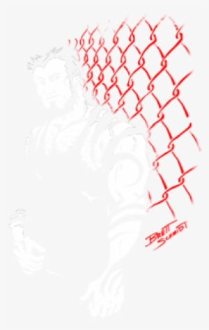 Tattoo Muscle Brute Chain Link Fence - Illustration