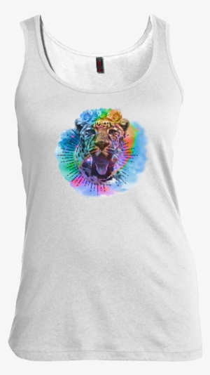 Wildcat Watercolor Women's Scoop Neck Tank Top - Bengal Tiger