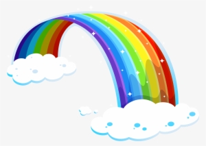 Rainbow With Clouds Png Clipart - Pink Fluffy Unicorn