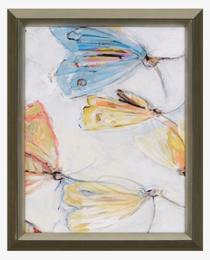 Butterfly Kisses Iii - Butterfly Kisses Iii Framed Art, 25"x31", Silver, Posters,
