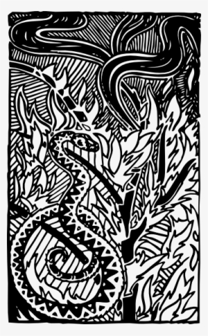 Free Vector Snake And Flames Clip Art - Flames Clip Art