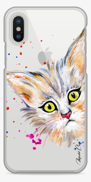 Coque Iphone X Summer Watercolor Cat - Smartphone