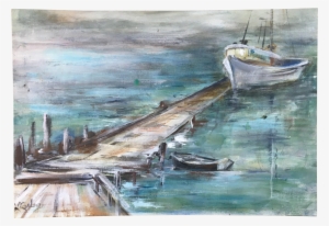 Pier Drawing Watercolor - Painting