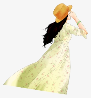 Ftestickers Watercolor Woman Hat Longdress - Illustration