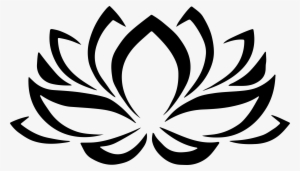Big Image - Lotus Flower Clipart Black White