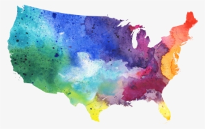 Map Of The Us - Water Color United States Map