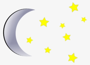 Moon And Stars Clip Art At Clker - Stars And Moon Png