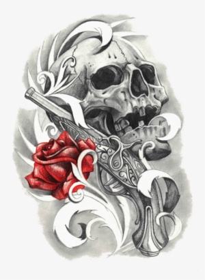 Image - Guns And Roses Skull Tattoo