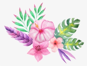 Tropical Watercolor Png - Watercolor Tropical Flower Png