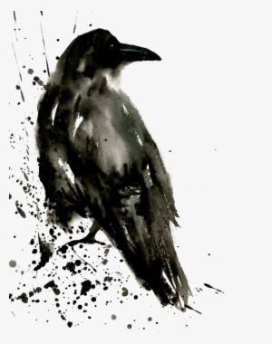 Clipart Transparent Download Common Raven Painting - Crow Watercolor Painting