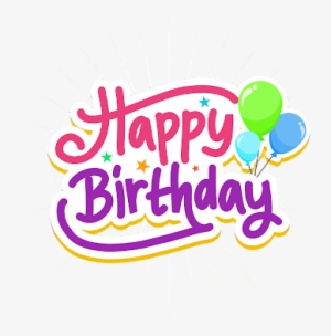 Happy Birthday Text Colorful Vector Png Image - Graphic Design