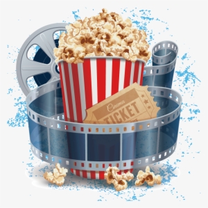 Film Cinema Illustration - Popcorn And Projector Movie