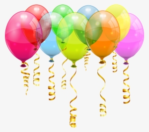 Colorful 5 Balloons Bunch - Birthday Balloon Clipart Png