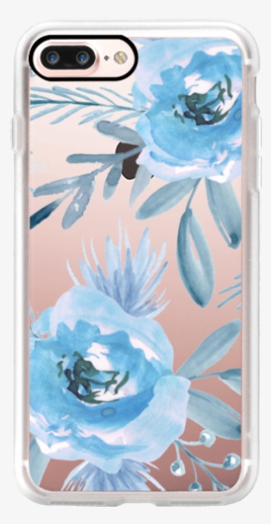 Casetify Iphone 7 Plus Case And Other Floral Iphone - Floral Watercolor Fabric - Blue Bouquet - Blue Custom