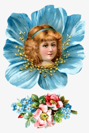 Free Victorian Flower Girl Head Clipartplace - Florist Girl Vintage Png
