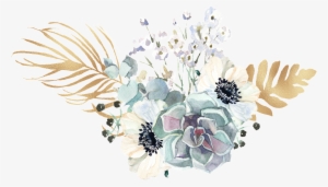 This Graphics Is Hand Painted Succulent Bouquet Png - Watercolor Painting