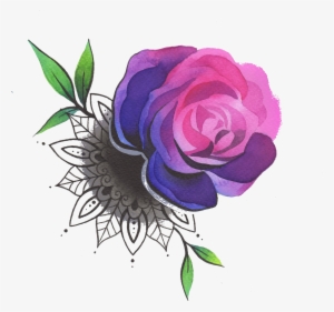 Rose With Mandala - Rose Png Tattoo Color